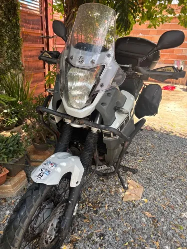 Pra vender hoje! Yamaha Ténéré 660 Z 2013 branco pérola cheia de acessórios