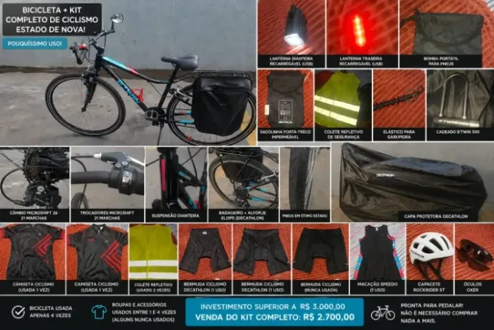 Bicicleta BTWIN Riverside 500 Feminina + Kit Completo Decathlon Pronta para pedalar!