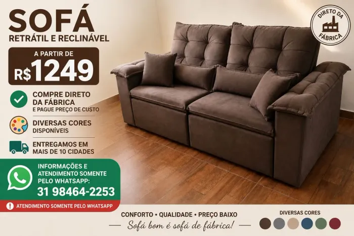 SOFÁ RETRÁTIL E RECLINÁVEL AMÉRICA DO NORTE