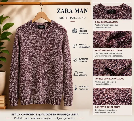 Suéter Zara Man - Eur L