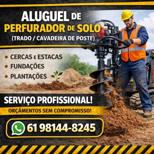 Aluguel perfurador de solo