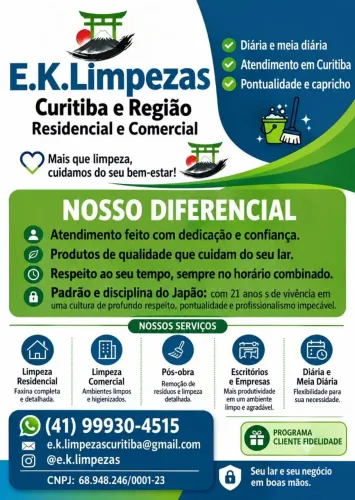 Empresa especializada em limpezas residenciais, comercias, condomínios