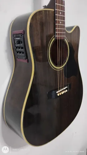 Violão elétrico profissional crafter koreano cordas de aço com pré amplificador fishmam 