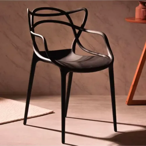 Cadeira Allegra preta design moderno 2 cadeiras 