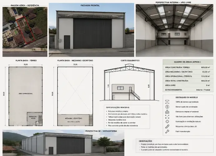 Galpão/Terreno Santa Cruz 600m²