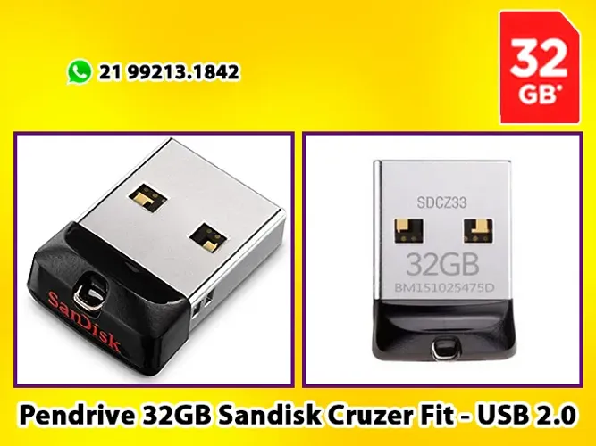 PenDrive 32GB / Sandisk Cruzer Fit / USB 2.0