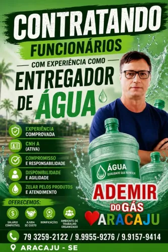 Procura-se entregador de água e gás urgente
