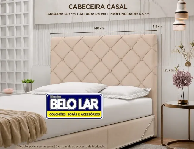 Cabeceira leblon casal bege