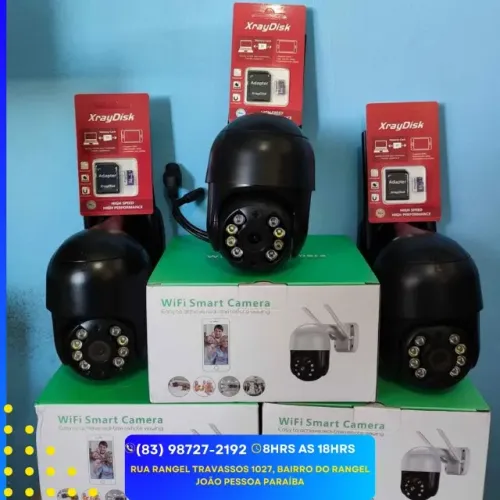 Câmera de segurança wi-fi a prova de água com visão noturna e sensor de movimento.