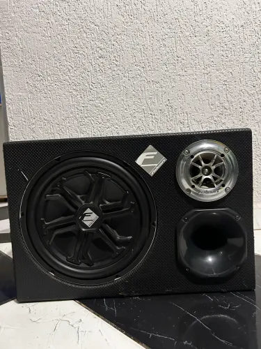 Caixa de Som Trio Automotiva Falcon - Subwoofer + Corneta + Super Tweeter (Usada)