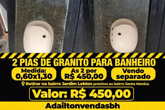 2 pias de granito para banheiro,vendo separado! Aceito proposta