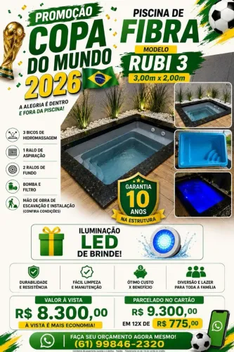 Piscina de fibra de 3 metros na promoção ?