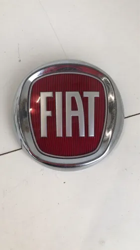 Emblema Fiat Original Tampa Porta-Malas/Grade - Cromado Vermelho