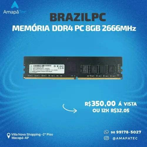 Memória Ram BrazilPc 2666 Mhz 8gb