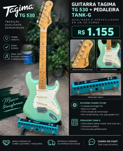 Guitarra Tagima TG 530 e Pedaleira Tank-G