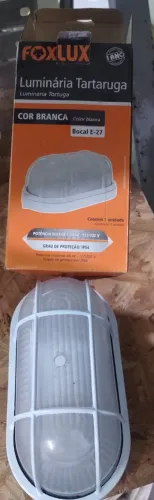 Luminária Tartaruga Alumínio Branca Foxlux E27 Ip54 Vidro