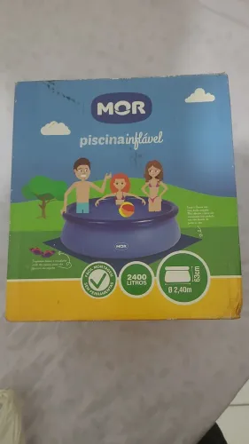 KIT Piscina Mor 2.400 litros com Bomba Filtrante Mor, Capa de Proteção e Peneira Limpeza