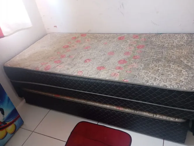 Cama box solteiro com auxiliar