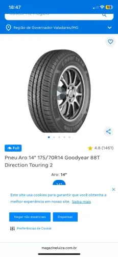 PNEU GOODYEAR 175/70R14 DIRECT<br>2. 88T PRETO NA