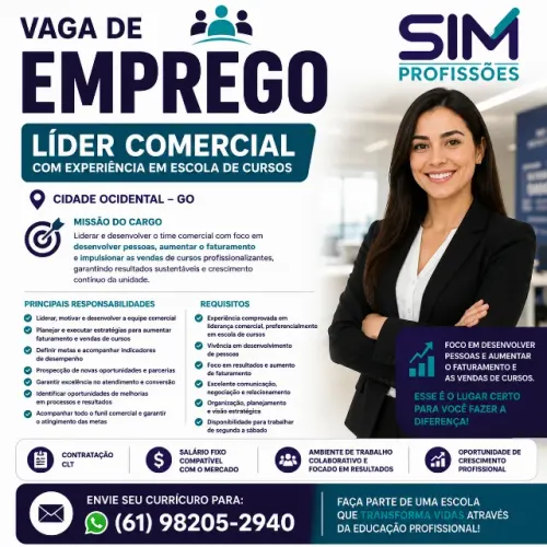 lider de vendas em escola de cursos