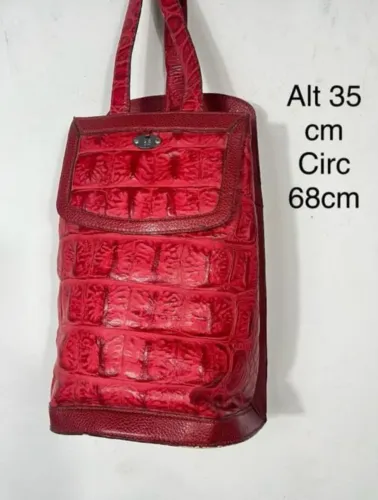 Mochila couro de crocodilo