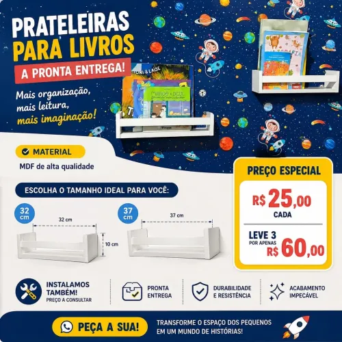 Prateleira de livros infantil