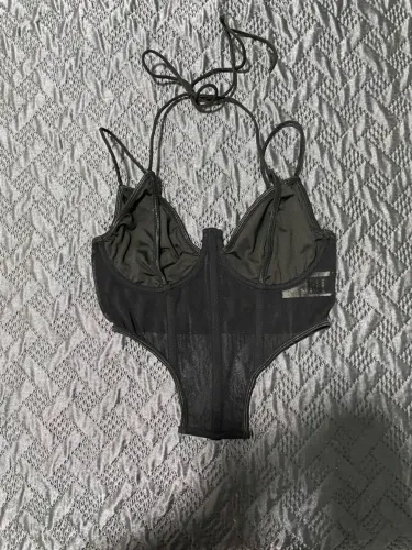 Cropped corset shein preto