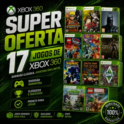 Kit 17 Jogos Xbox 360 Desbloqueado - Em Bom Estado (Usado)