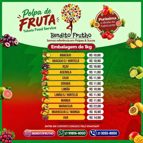 Polpa de Frutas barra 1 KG