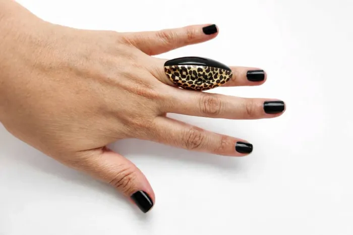 Anel Zara novo animal print tamanho 14