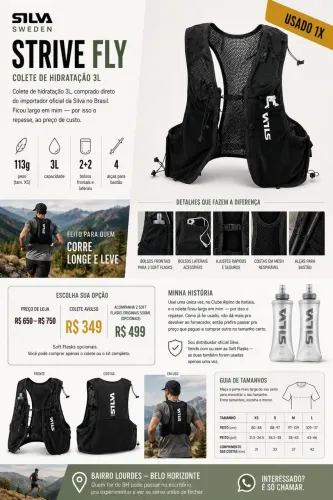 Colete de Hidratação Silva Strive Fly 3 litros