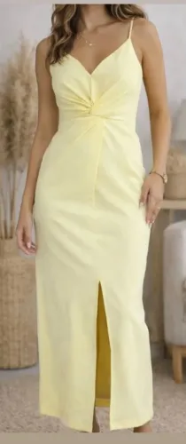 Vestido social amarelo