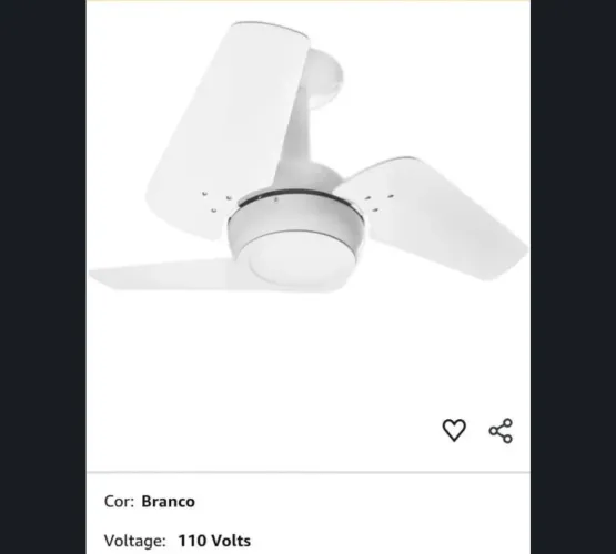 Ventilador de teto loft led 3 Pás NUNCA usado