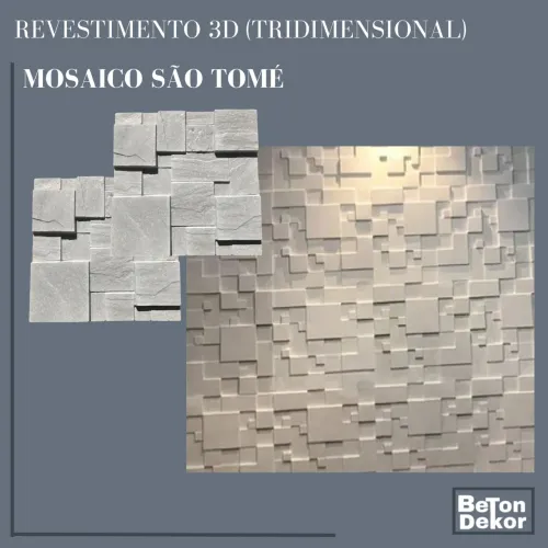 Revestimento 3D mosaico São Tomé 50x50x2cm
