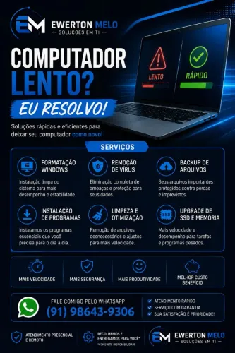 Manutenção de Computadores e Notebooks | Formatação, SSD, Windows 10/11