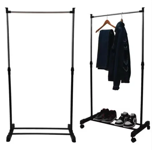 KIT 10 Cabides Pregador Plástico com Arara De Roupas Organizador Cabideiro 150cm