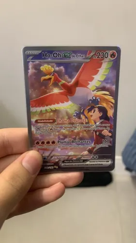 Carta pokemon ho-oh Ex do Ethan Condiçao MP