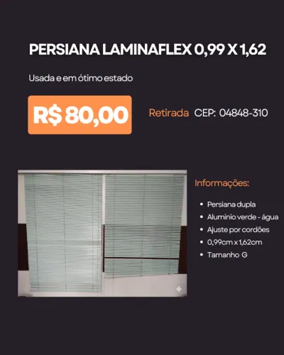 Persiana Laminaflex 0,99 x 1,62 cm