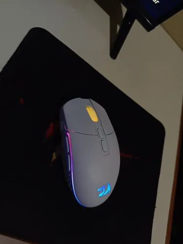 Mouse Gamer Sem Fio Redragon Invader Pro, RGB, 10000 DPI, 8 Botões Wireless, Branco