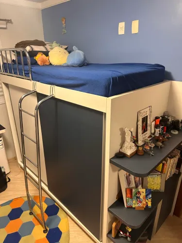 Cama e guarda roupa de solteiro completo estilo beliche