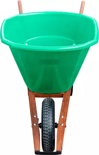 CARRIOLA BALEIA 120LITROS CADIOLI POLIETILENO PNEU COM CÂMARA 3,25X8 CHASSI DE MADEIRA
