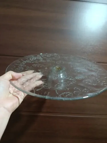 Boleira lapidada vidro . 