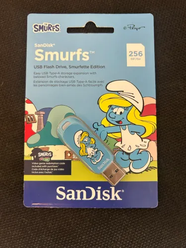 Pen drive Sandisk Smurfs lacrado sem uso 