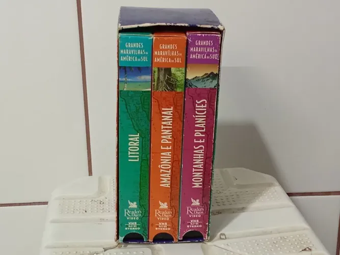 Vhs documentário grande maravilhas da América do Sul box 3 volumes 