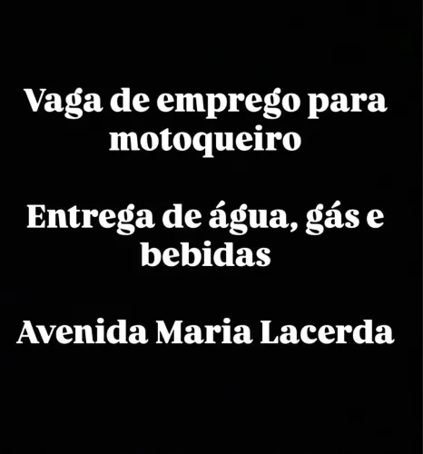 Vaga para motoqueiro/entregador