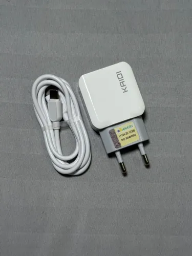 Carregador Rápido Kaidi 2 Saídas USB 12W com Cabo USB-C de 1 Metro ? Novo