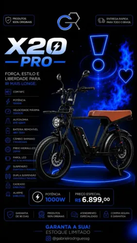 Bike elétrica X20 Pro 1000W