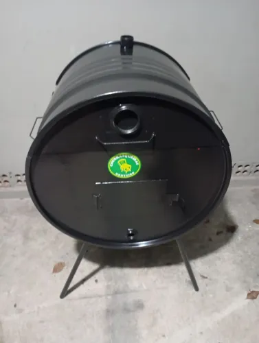 Churrasqueira Meio Tambor Pé Alto a Bafo Com Grelha