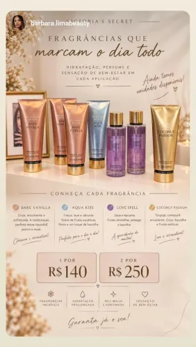 Body Splash e Locao da Victoria's Secret