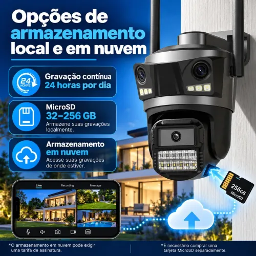 CÂMERA DE SEGURANÇA IP WI-FI - 3 LENTES, 3 VISÕES!